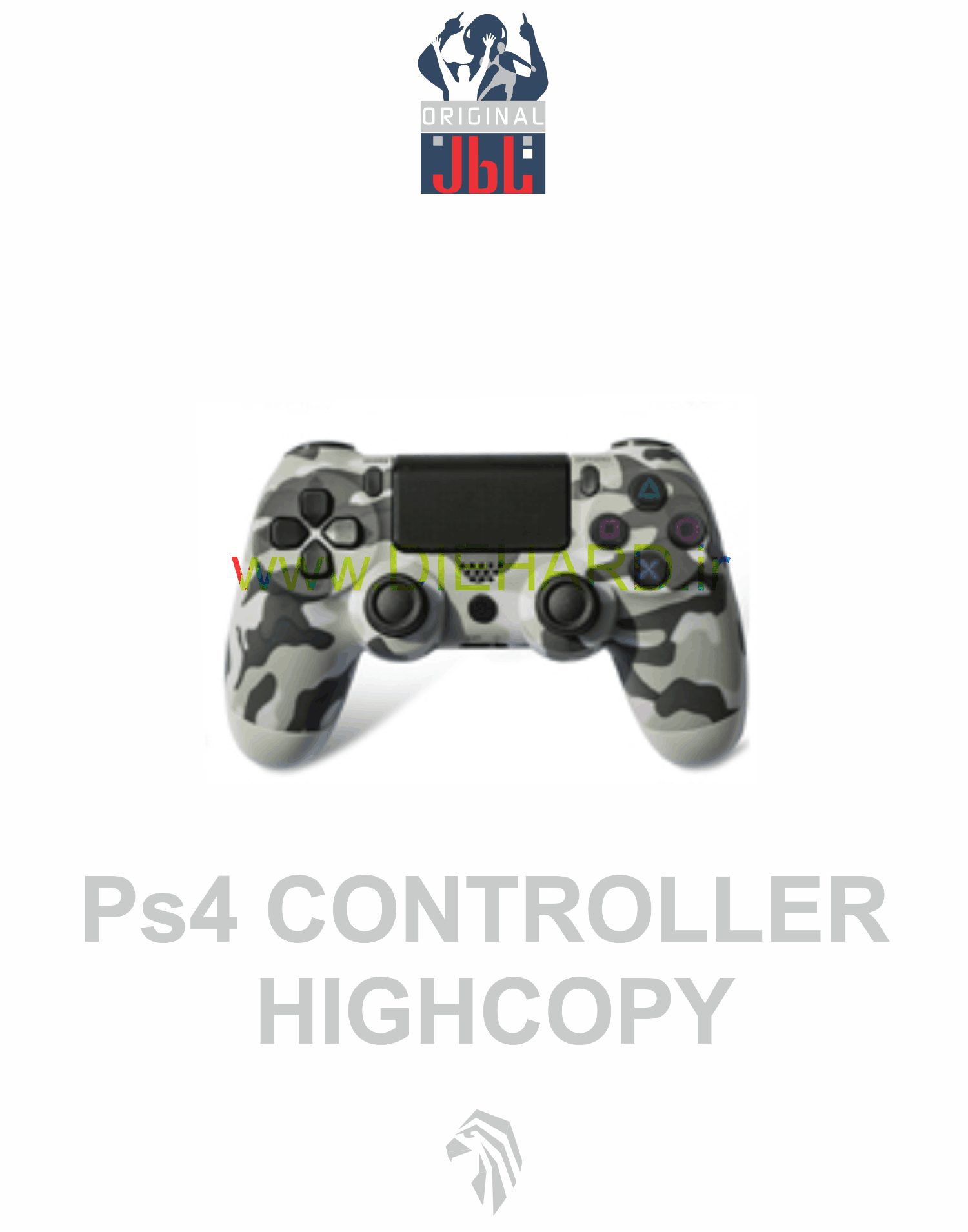 لوازم جانبی - دسته بلوتوث ارتشی طوسی PS4 Hi-Copy
