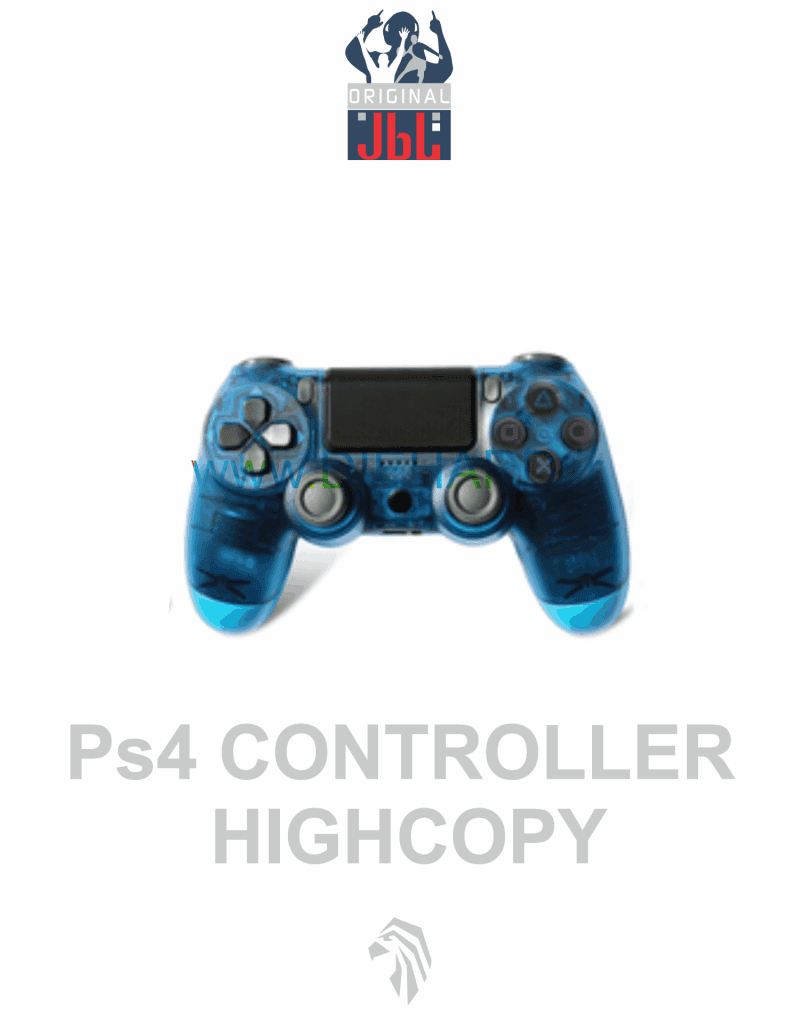 لوازم جانبی - دسته بلوتوث شیشه ای آبی PS4 Hi-Copy