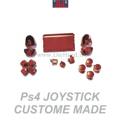 قطعات - دکمه دسته - متال کروم - قرمز - ست کامل - PS4