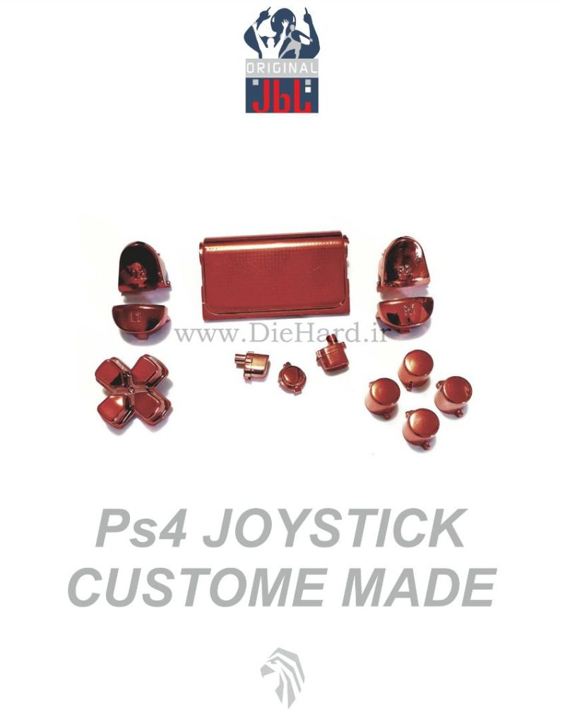 قطعات - دکمه دسته - متال کروم - قرمز - ست کامل - PS4