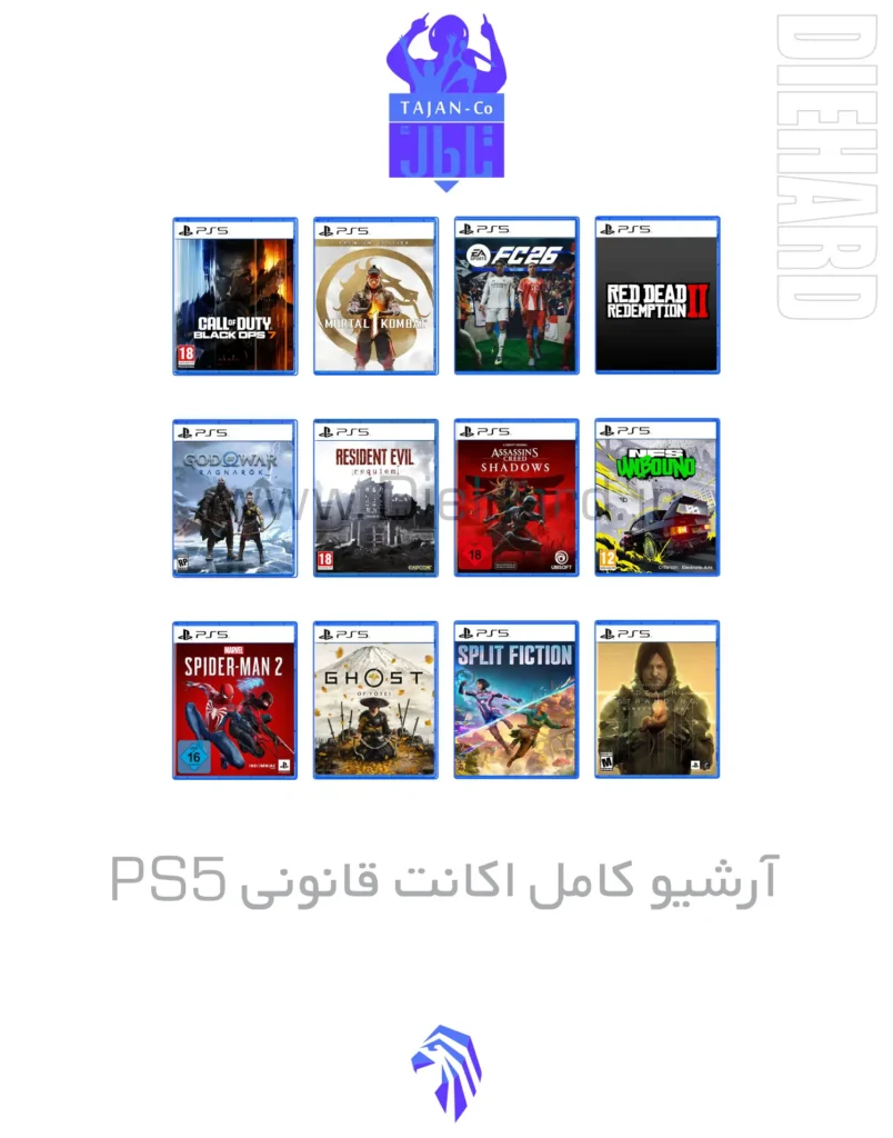 خرید و قیمت آرشیو کامل اکانت های قانونی ظرفیتی بازی PS5