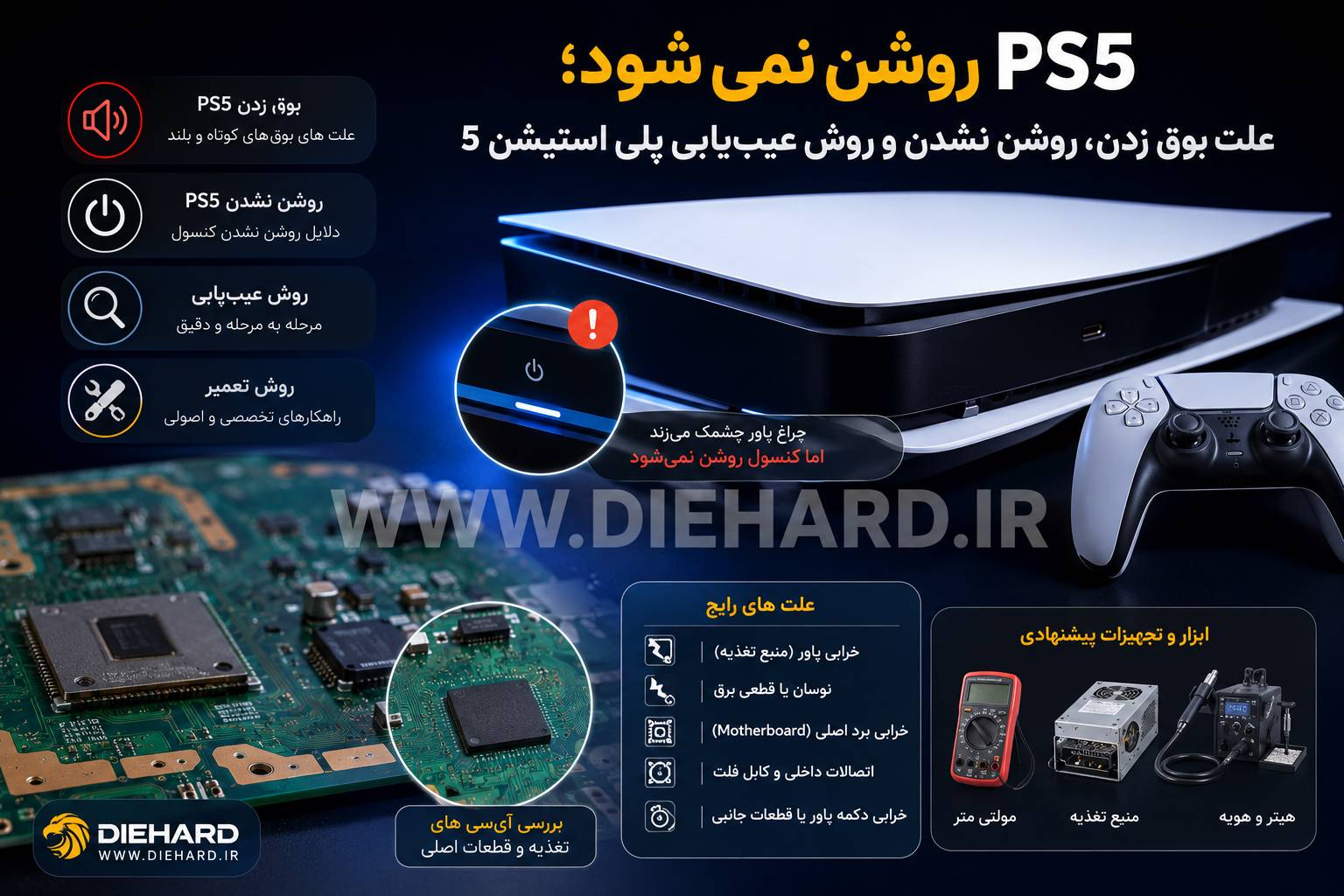 PS5 روشن نمی‌شود؛ علت بوق زدن، روشن نشدن و روش عیب‌یابی پلی استیشن 5