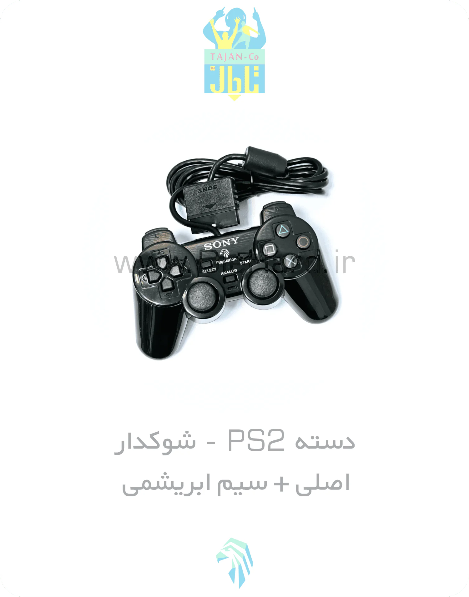 دسته - PS2 شوکدار + سیم ابریشمی دسته PS2 شوک ابريشمي دکمه مشكی - تصویر 1